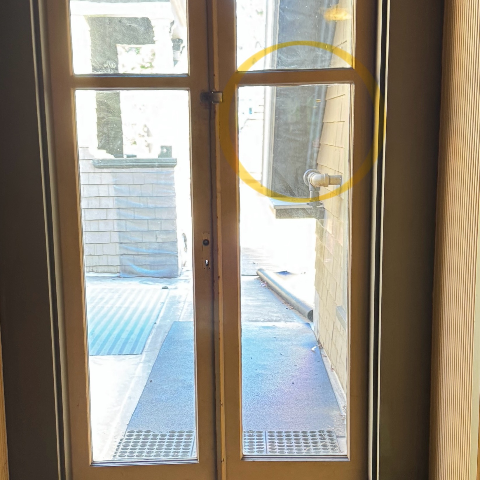 This photo was shared by Cathrine R. from Nevada, who visited on January 8, 2026. While reviewing photos taken on her iPhone in regular photo mode, she and her mother noticed what looks to them like a face under the right divided window.